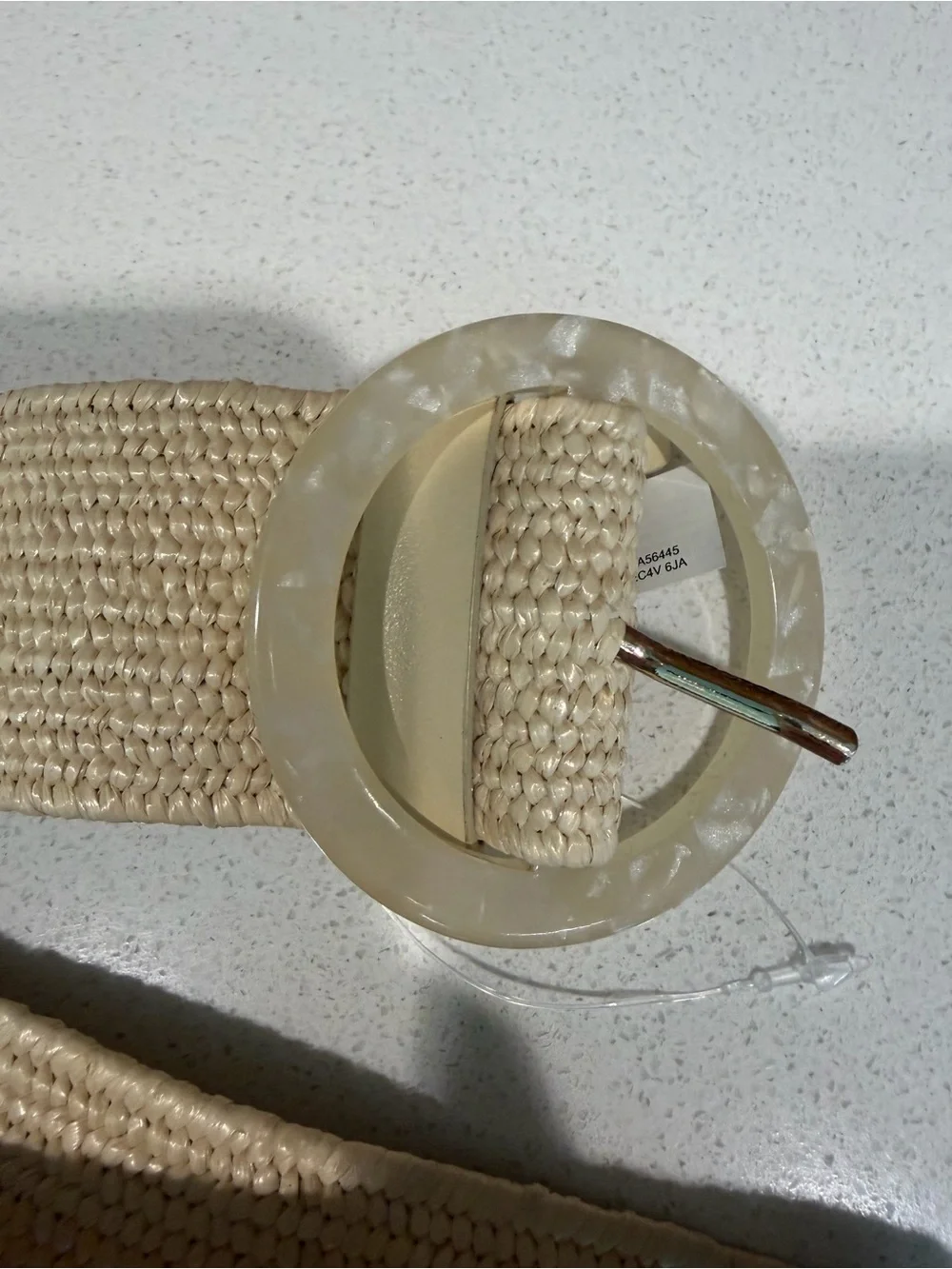 J. Crew Cream Woven Belt with Round Resin Buckle - Picture 4 of 6
